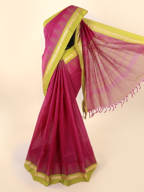 

Pothys Magenta Solid Saree