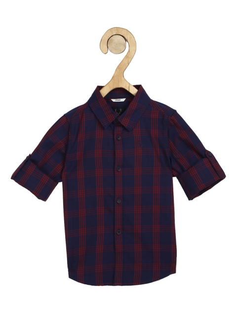 

Allen Solly Junior Boys Navy Blue & Red Regular Fit Checked Cotton Casual Shirt