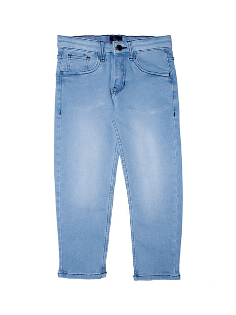 

KiddoPanti Boys Blue Regular Fit Mid-Rise Clean Look Jeans