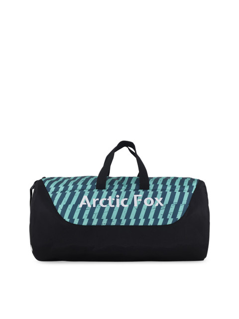 

Arctic Fox Unisex Black & Green Printed Barrel Duffle Bag