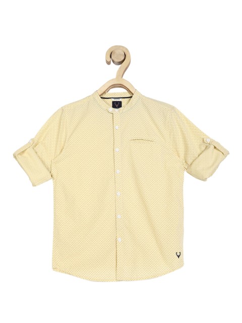 

Allen Solly Junior Boys Yellow Regular Fit Self Design Casual Shirt