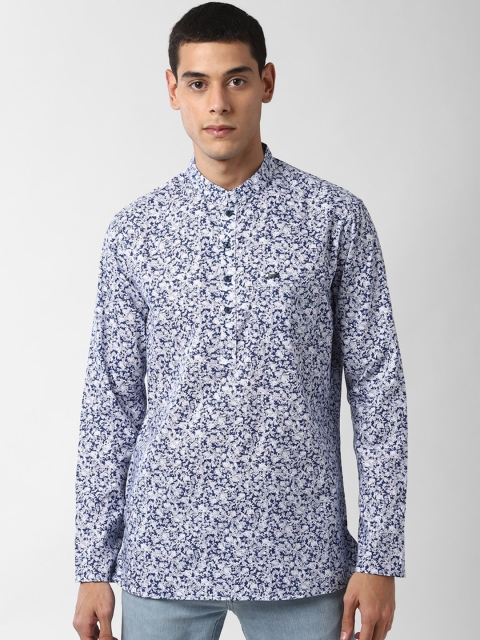 

Peter England Blue & Off-White Floral Printed Cotton Kurta