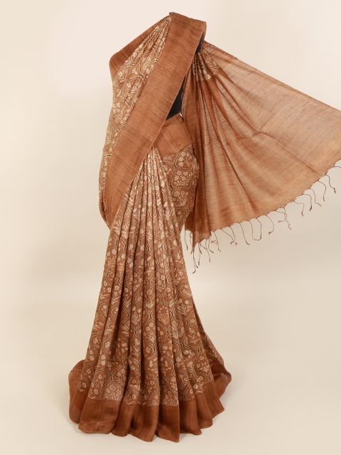 

Pothys Brown & Beige Pure Silk Woven Design Saree