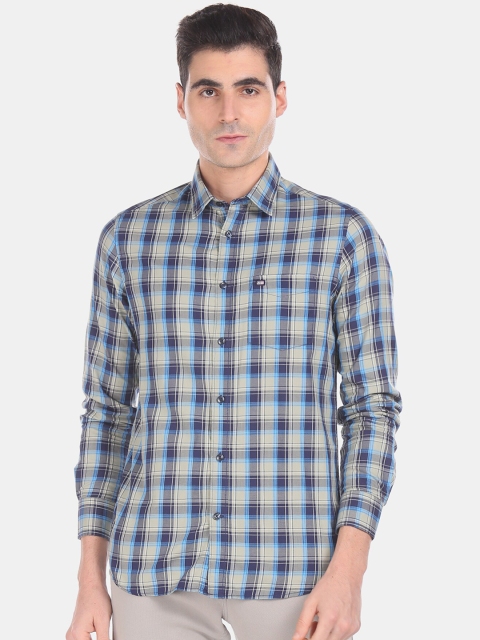 

Arrow Sport Men Blue & Grey Regular Fit Checked Casual Shirt