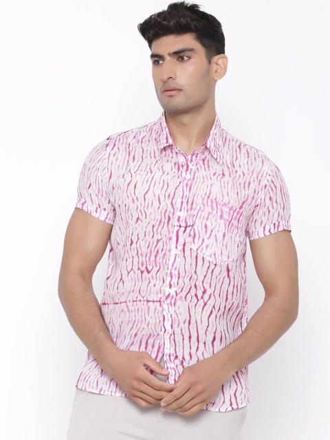 

Tistabene Men Pink Regular Fit Printed Casual Shirt