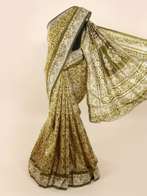 

Pothys Green Printed Pure Silk Saree