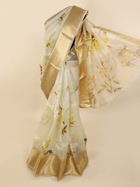

Pothys Cream-Coloured Woven Design Pure Silk Saree