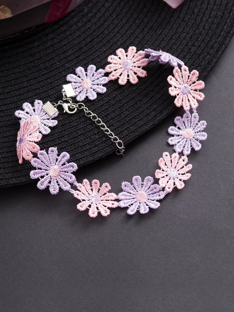 

Golden Peacock Pink Alloy Choker Necklace