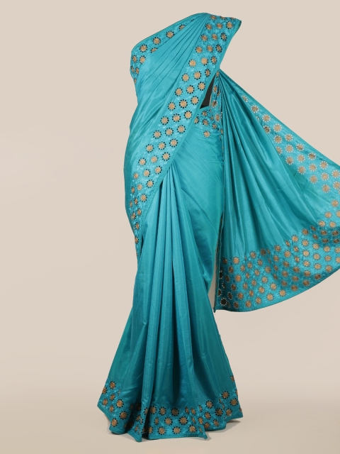 

Pothys Blue Solid Art Silk Saree
