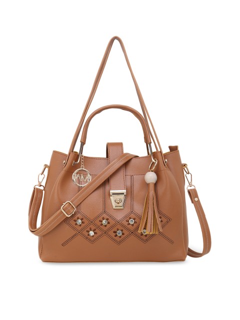 

WOMEN MARKS Tan Brown Solid Handheld Bag