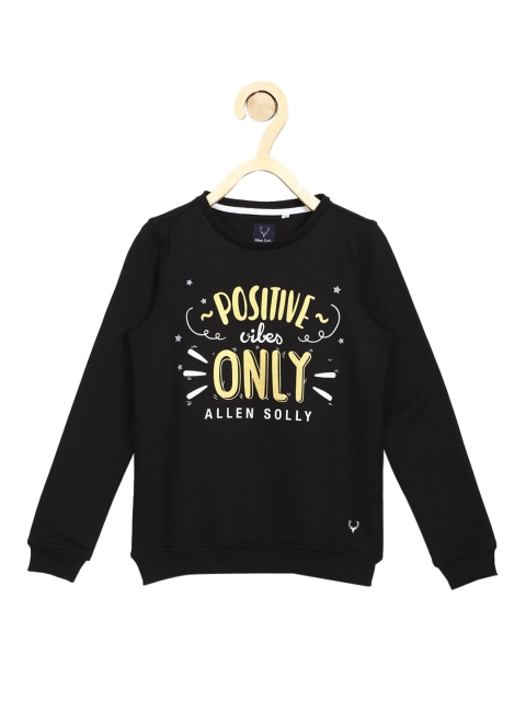 

Allen Solly Junior Girls Black & Yellow Printed Sweatshirt