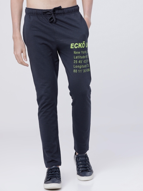 

Ecko Unltd Men Navy Blue Solid Slim-Fit Track Pants