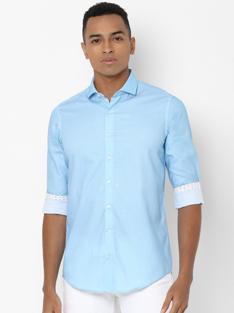 

SIMON CARTER LONDON Men Blue Slim Fit Printed Casual Shirt