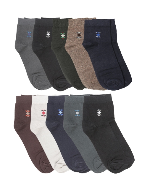 

Dollar Men Pack Of 10 Assorted Ankle-Length Socks