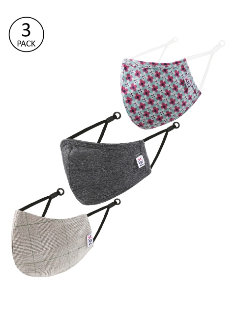 

XIN Unisex Pack Of 3 Assorted 2-Ply Reusable Cloth Masks