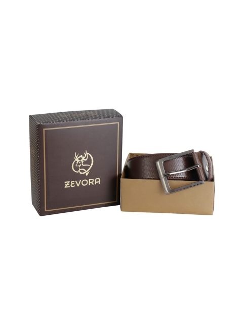 

ZEVORA Men Brown Textured Belt