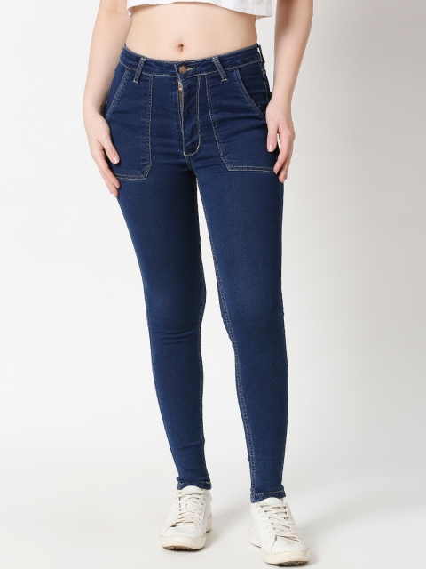 

PURPLE WATER Women Blue Slim Fit High-Rise Clean Look Jeans