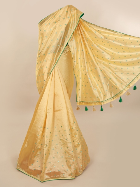 

Pothys Cream-Coloured Woven Design Cotton Blend Saree
