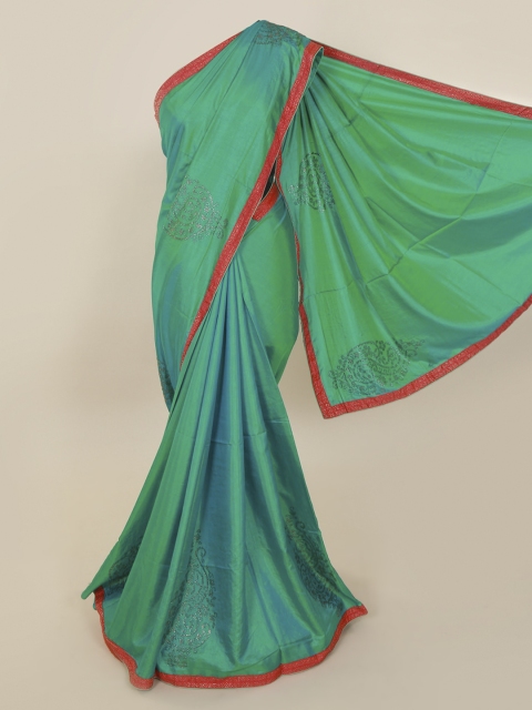 

Pothys Green Embellished Art Silk Saree