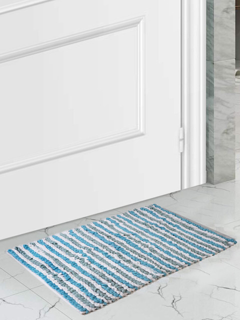 

SCENTRA HOME Blue & White Striped Bath Mat