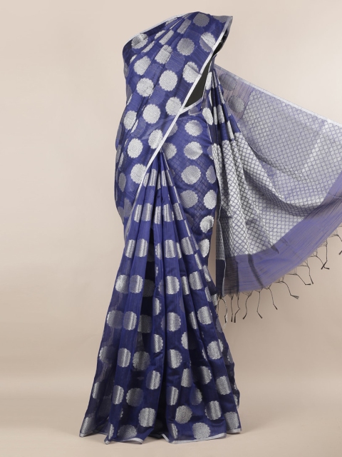 

Pothys Blue Woven Design Cotton Blend Saree