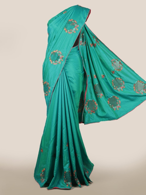 

Pothys Green & Orange Art Silk Embroidered Saree