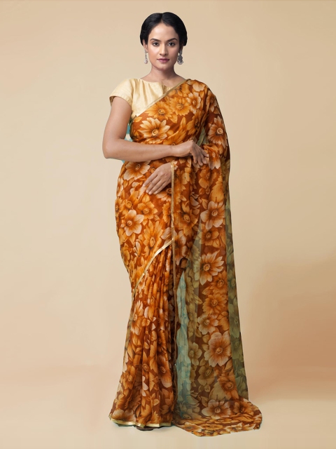 

Unnati Silks Brown Printed Patola Saree