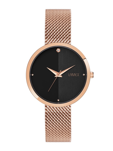 

LAMEX Women Black Analogue Watch 10502-RG-BLK