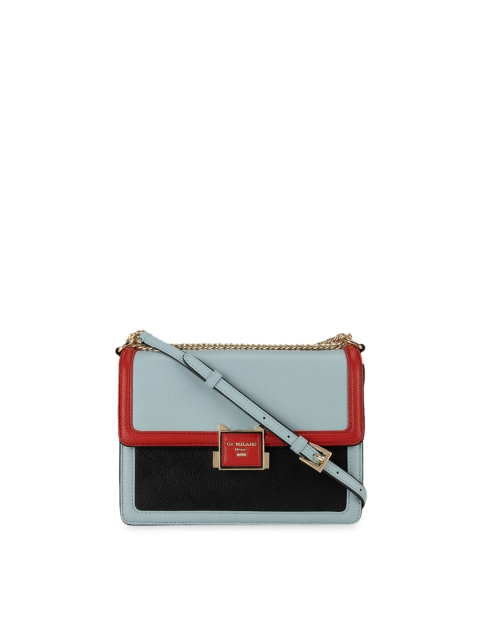 

Da Milano Blue & Black Colourblocked Sling Bag