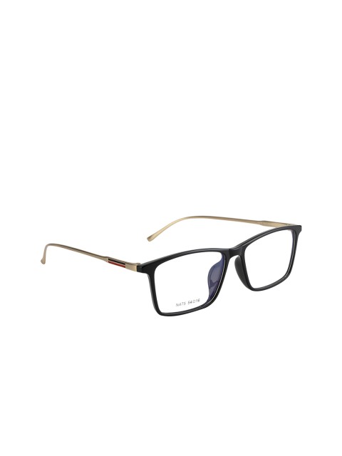 

Clark N Palmer Unisex Black & Gold-Toned Solid Full Rim Square Frames CNP-N475-C1