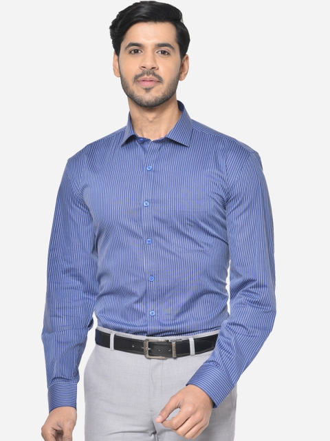

JADE BLUE Men Blue Slim Fit Striped Formal Shirt