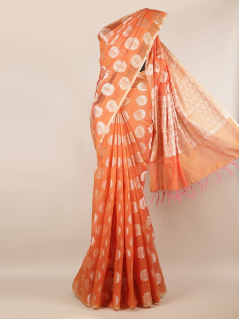 

Pothys Orange Woven Design Cotton Blend Saree