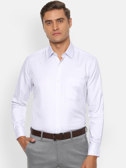 

Luxure by Louis Philippe Men White Regular Fit Self Design Casual Shirt