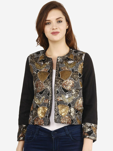 

Diwaah Women Black Embellished Tailored Jacket