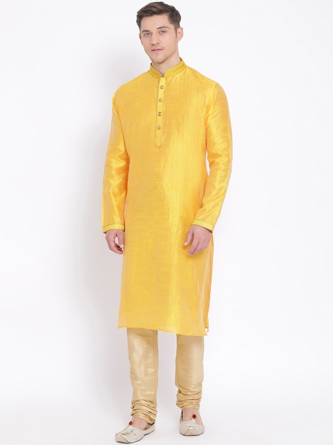 

NAMASKAR Men Yellow Kurta