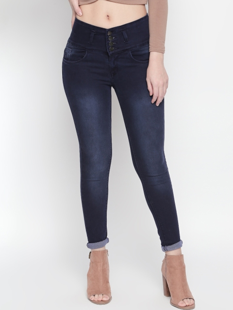 

PURPLE WATER Women Blue Slim Fit High-Rise Clean Look Jeans