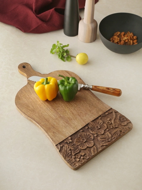 

Amoliconcepts Brown Hand Carved Wooden Sustainable Chopping Board