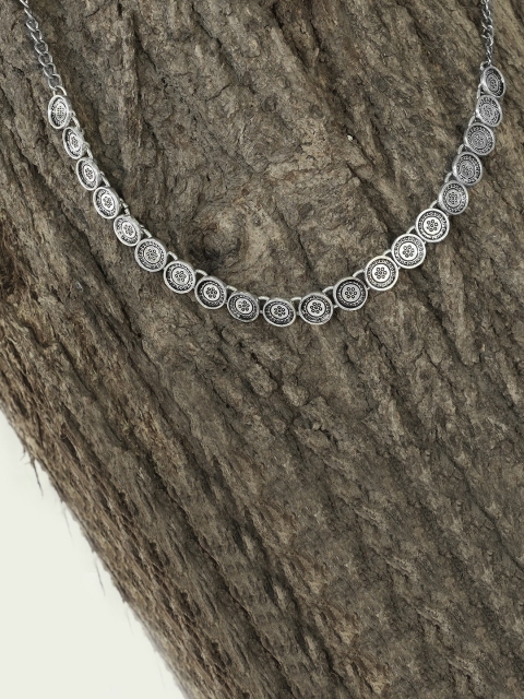 

Adwitiya Collection Silver-Plated Oxidised Necklace