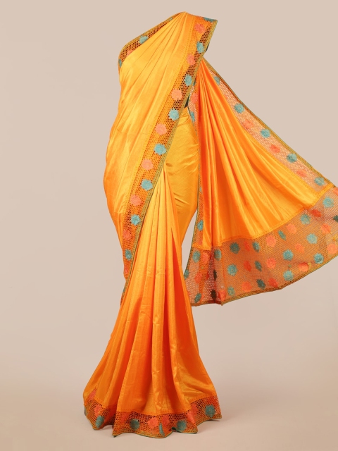 

Pothys Yellow Solid Art Silk Saree