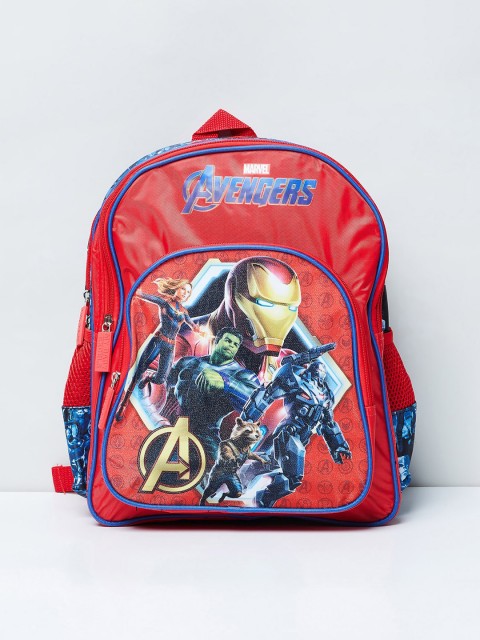 

max Boys Blue & Red Avengers Print Backpack