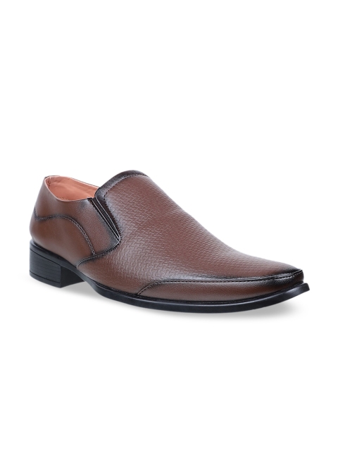 

Respiro Men Brown Textured Formal Slip-On Shoes