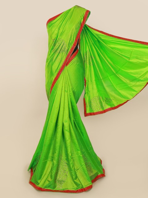 

Pothys Green Embellished Art Silk Saree