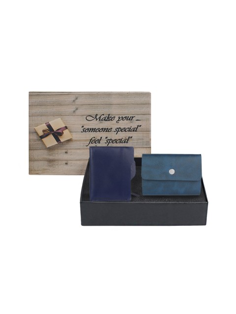 

LONDON FASHION hob Men Blue Textured Accessory Gift Set