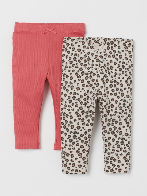 

H&M Girls 2-Pack Leggings, Beige