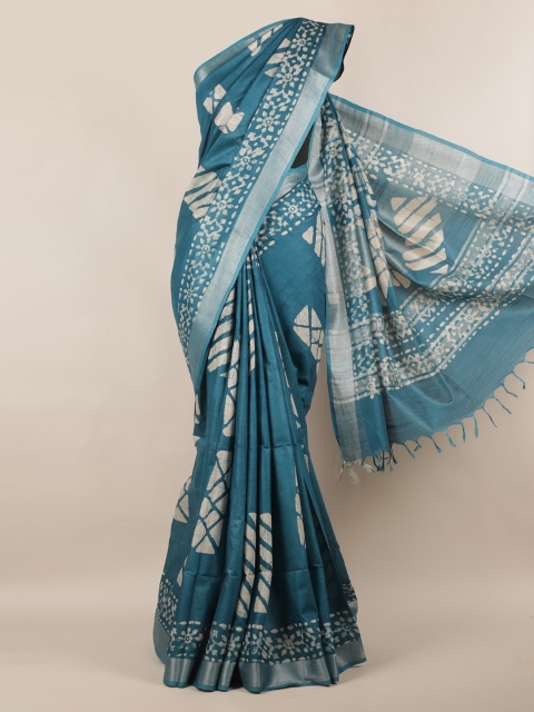 

Pothys Blue Solid Saree