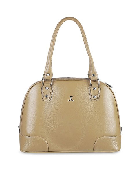 

Mochi Beige Solid Leather Shoulder Bag