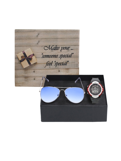

Fantasy World Unisex Kids Watch & Sunglass Gift Set 180-AVI-SLBL-YS02-RD01, Black