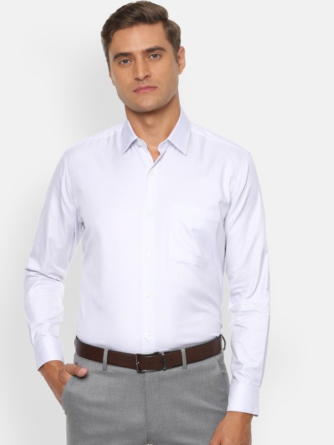 

Luxure by Louis Philippe Men White Regular Fit Self Design Casual Shirt
