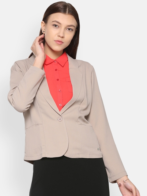 

Allen Solly Woman Beige Solid Single-Breasted Formal Blazer