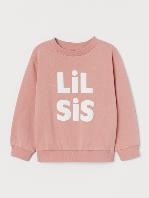 

H&M Girls Pink Printed Sibling sweatshirt